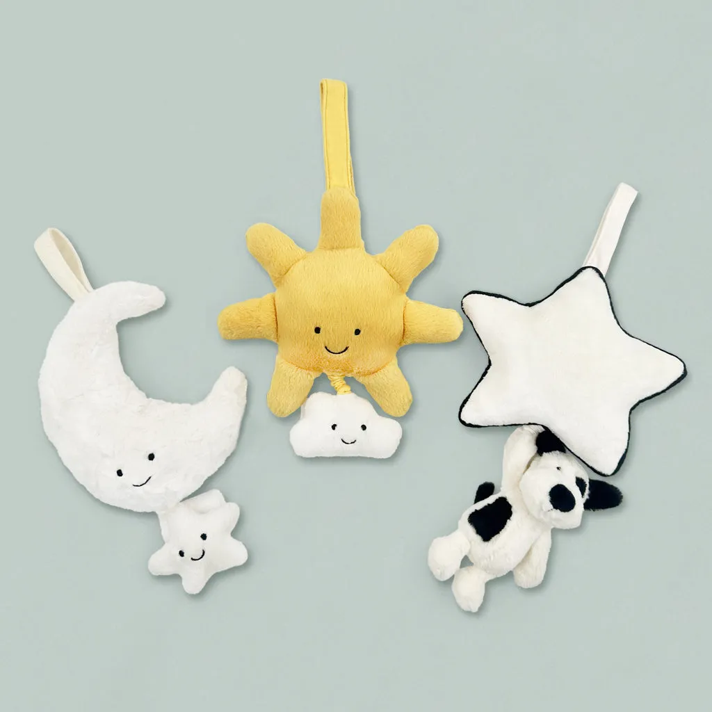 Jellycat Bashful Black and Cream Puppy Musical Pull