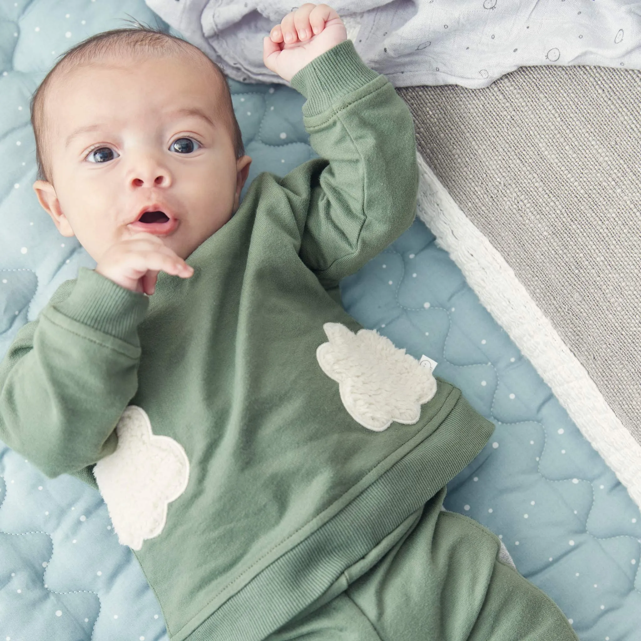 Khaki Cloud Sweatshirt & Joggers Outfit