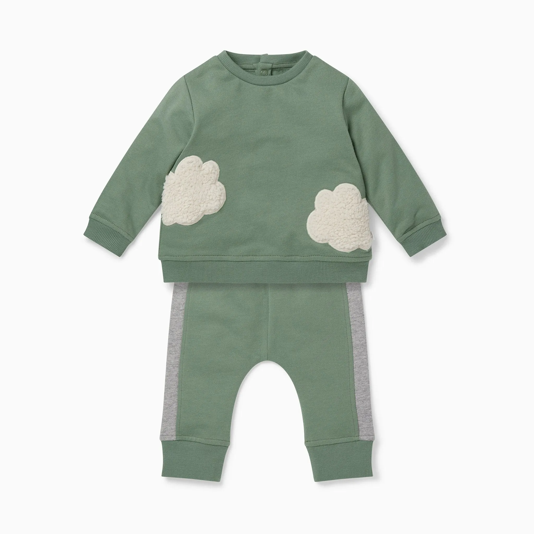 Khaki Cloud Sweatshirt & Joggers Outfit
