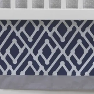 LAMBS & IVY Jensen Crib Skirt - Navy Triangle
