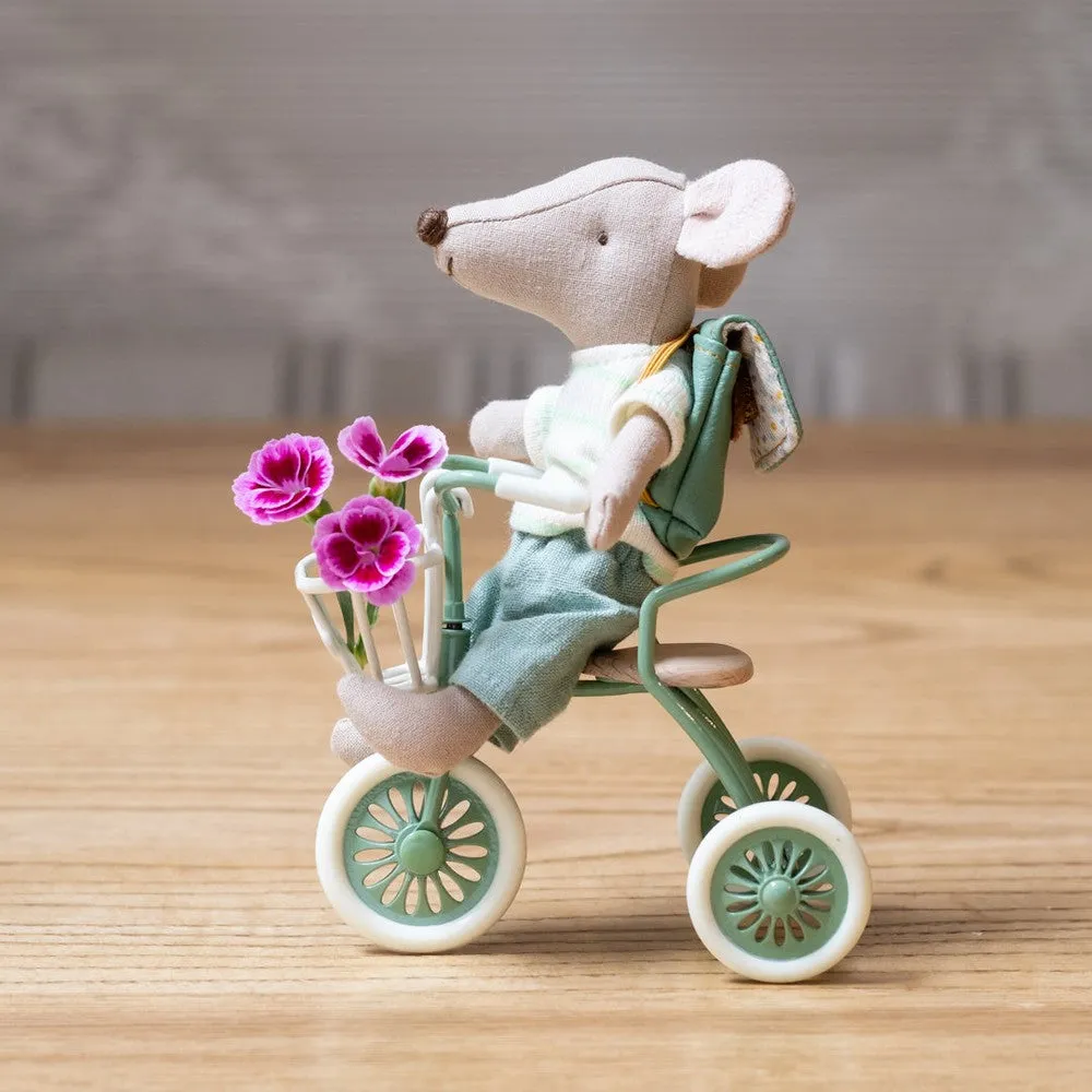 Maileg abri a  tricycle for mouse - green 2024