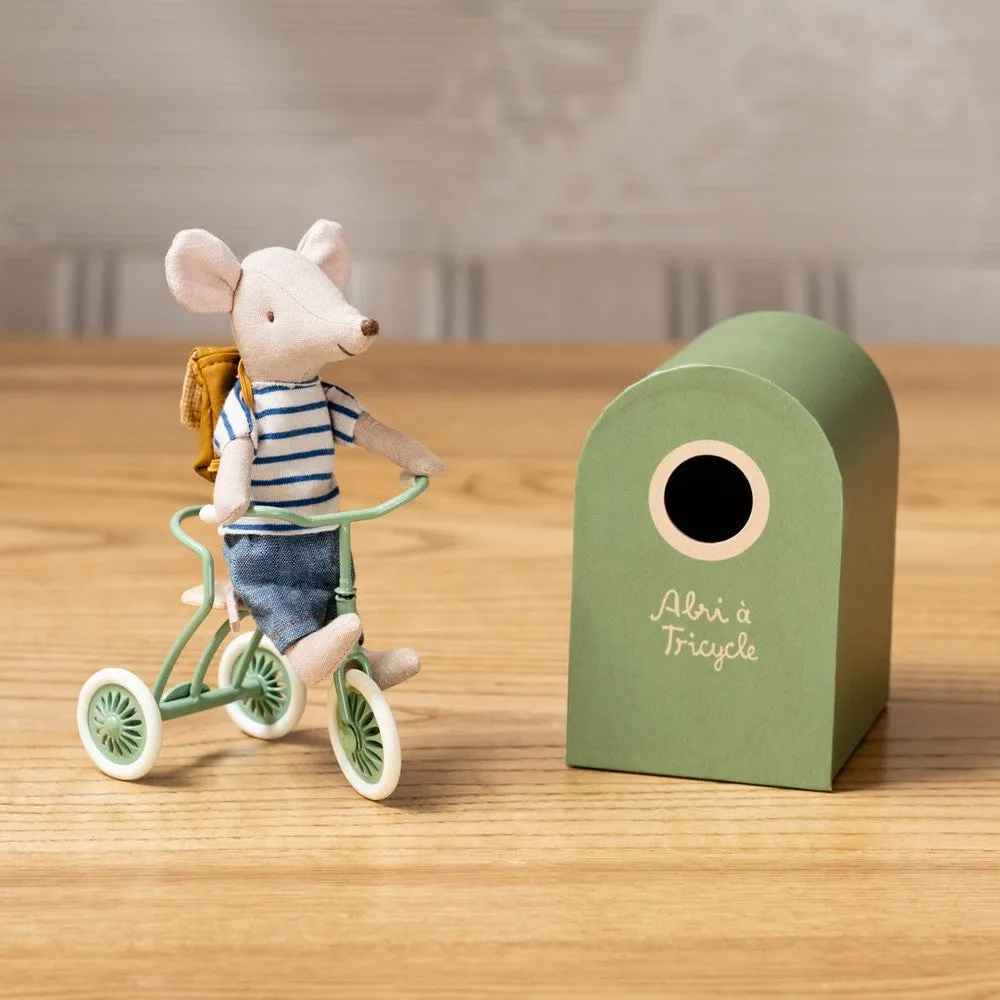 Maileg abri a  tricycle for mouse - green 2024