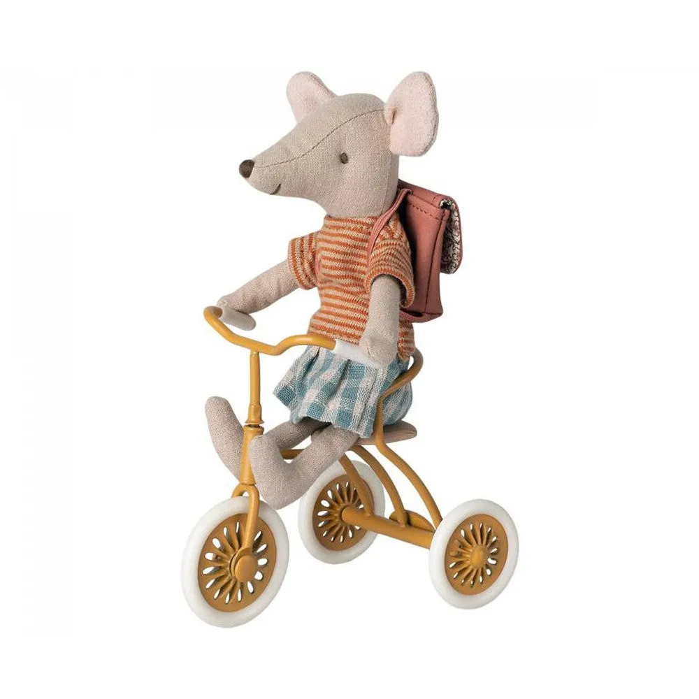 Maileg abri a tricycle for mouse - ochre