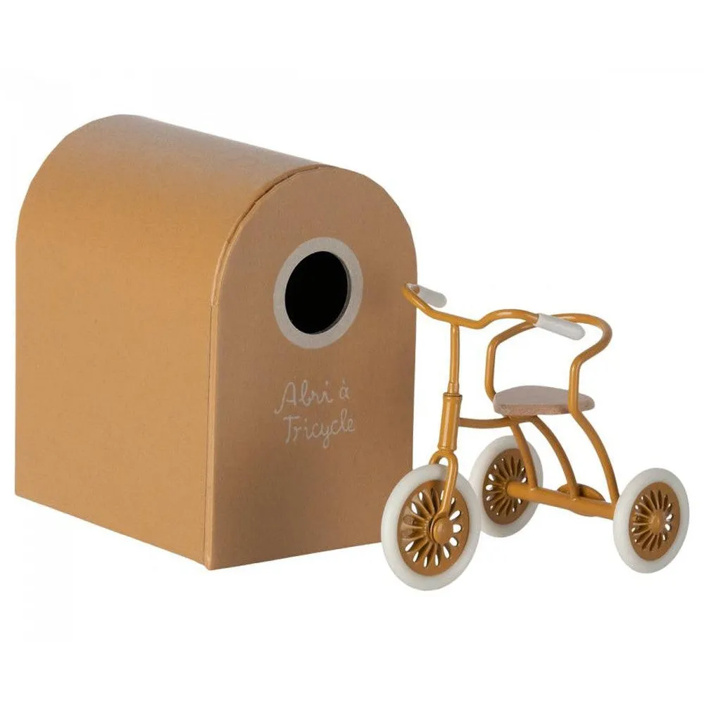 Maileg abri a tricycle for mouse - ochre