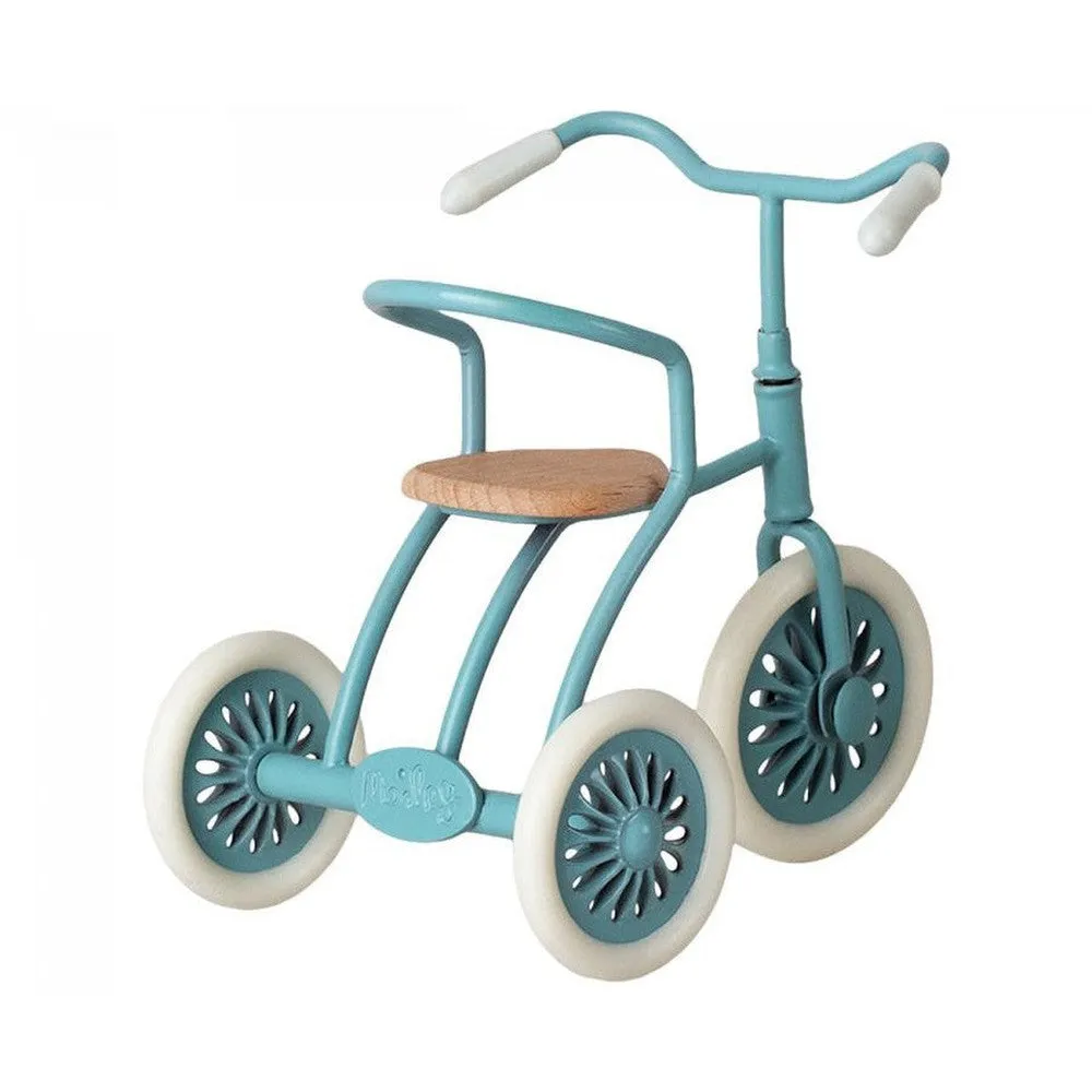 Maileg abri a tricycle for mouse - petrol blue