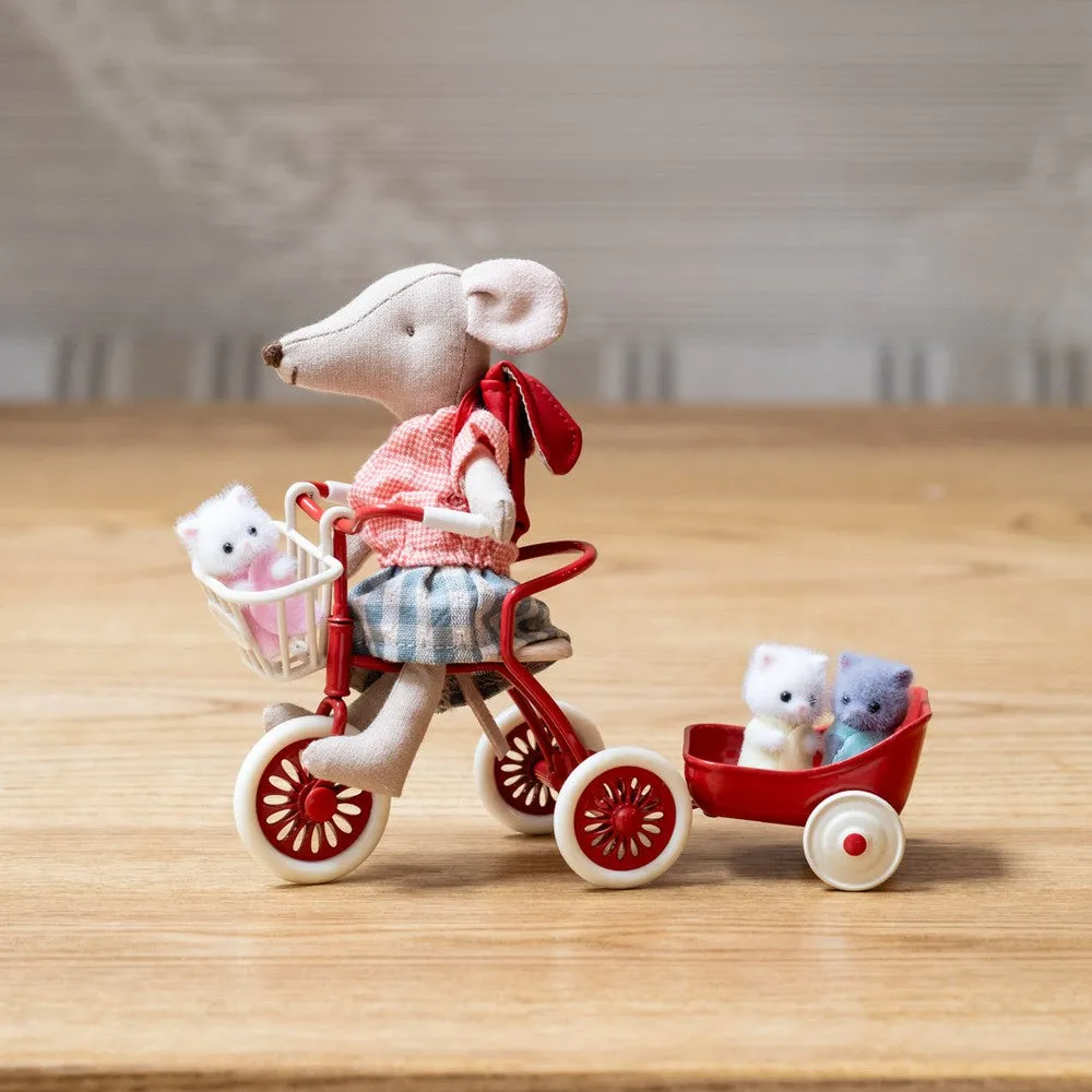 Maileg abri a  tricycle for mouse - red 2024