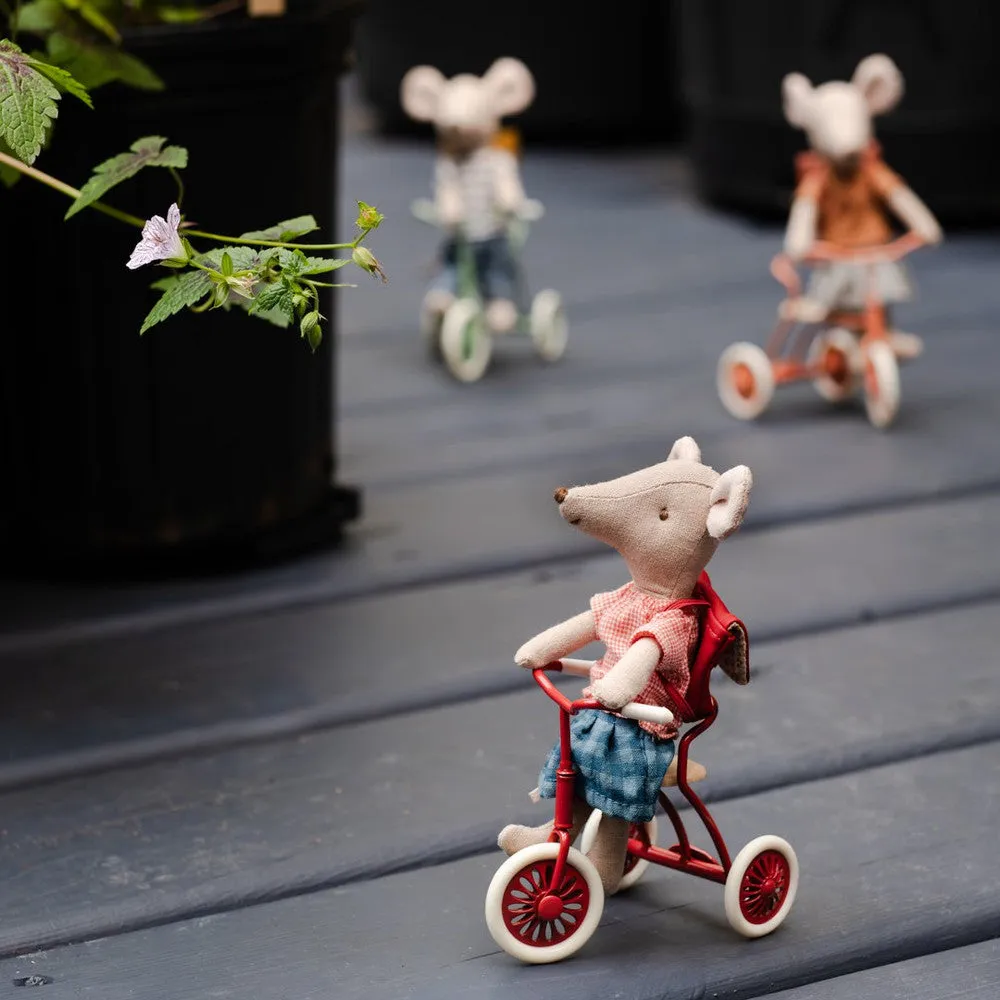 Maileg abri a  tricycle for mouse - red 2024