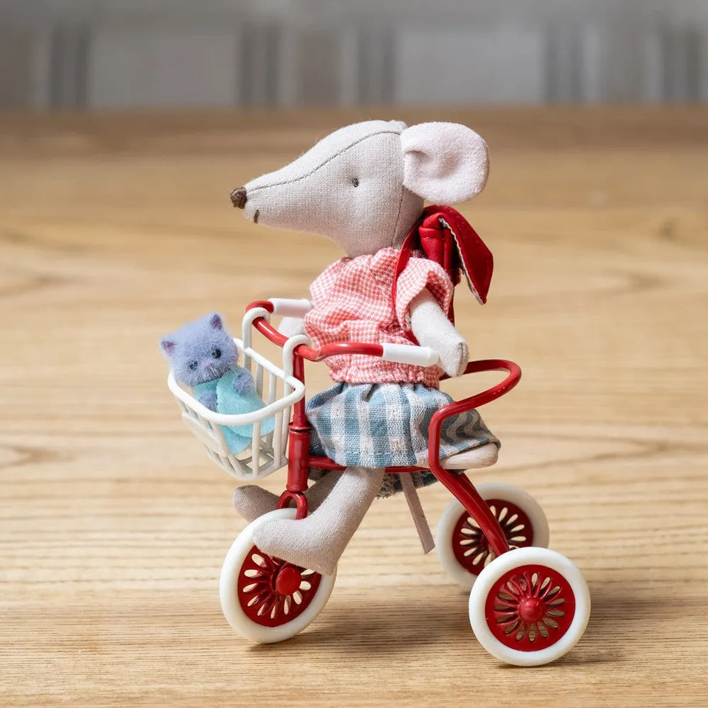 Maileg abri a  tricycle for mouse - red 2024
