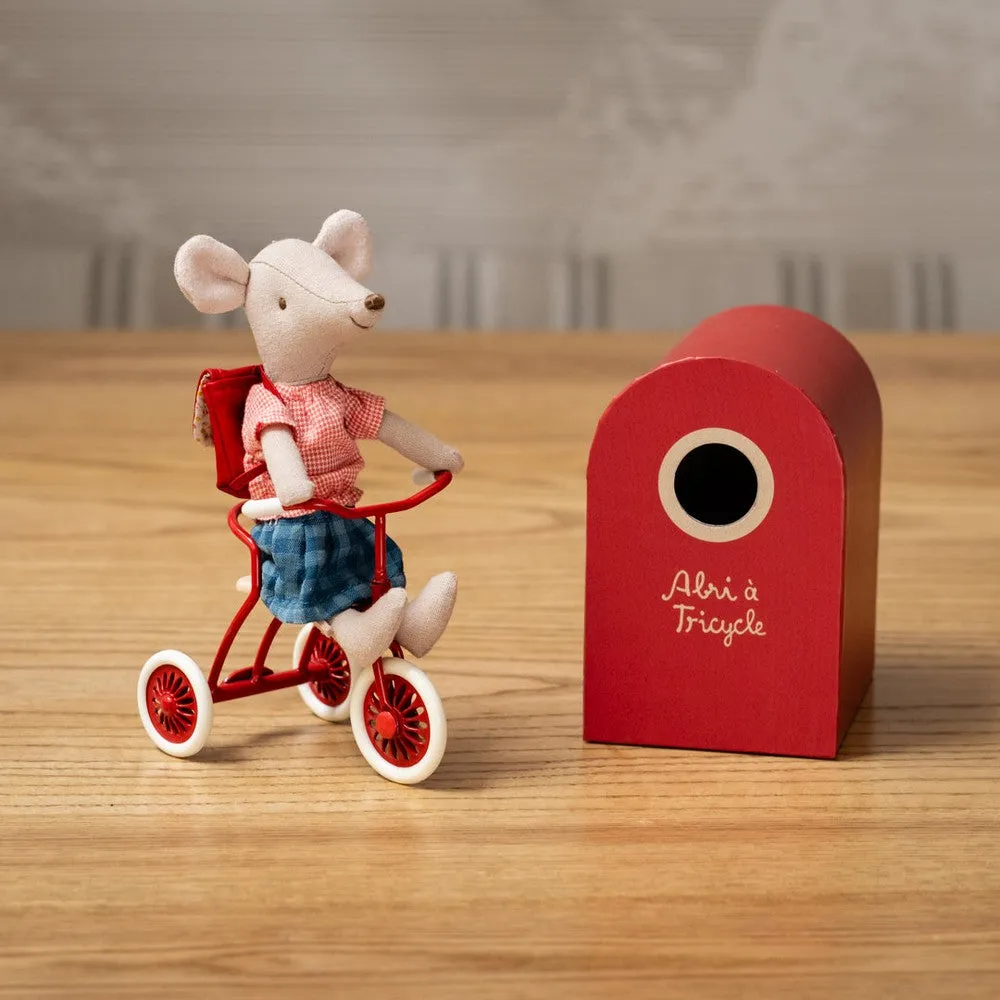 Maileg abri a  tricycle for mouse - red 2024