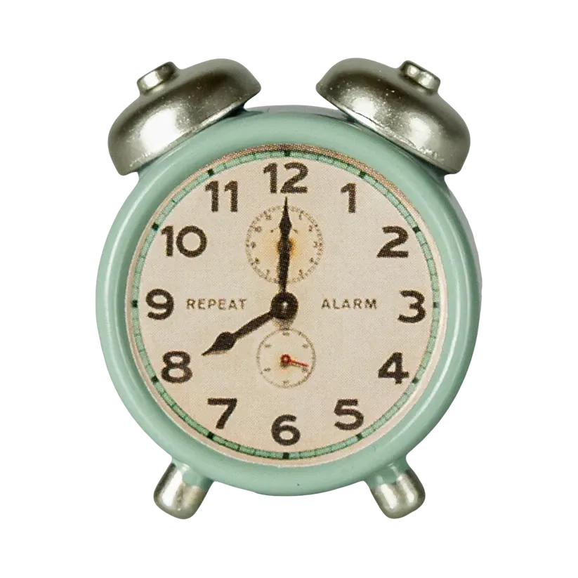 Maileg alarm clock for mouse - mint
