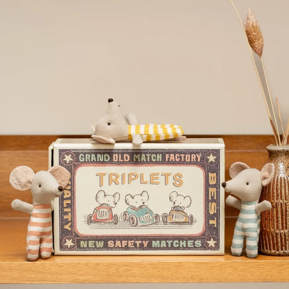 Maileg baby mice triplets in matchbox