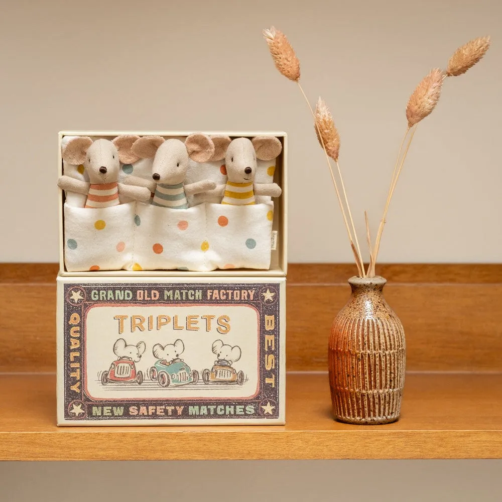 Maileg baby mice triplets in matchbox