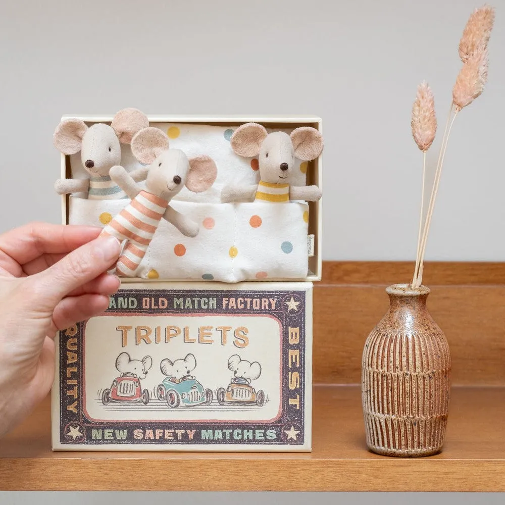 Maileg baby mice triplets in matchbox