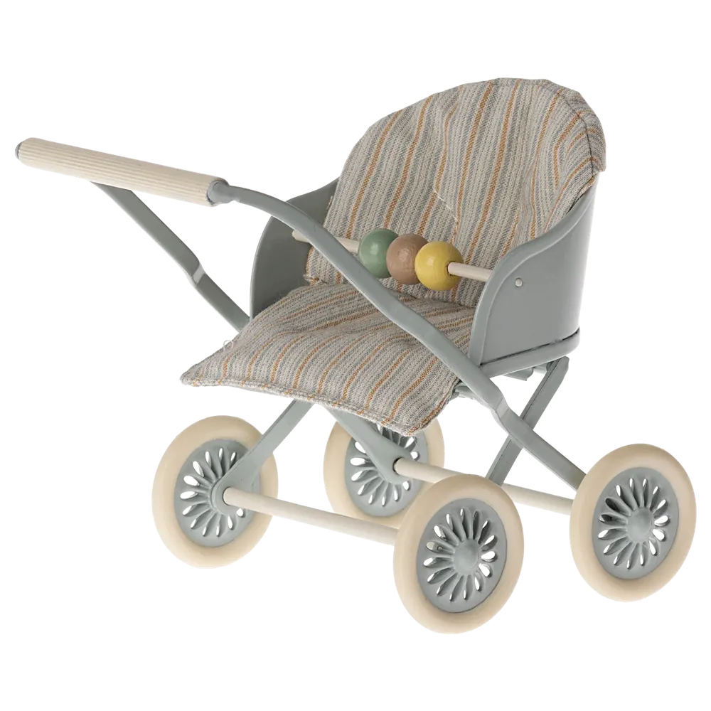 Maileg baby mouse stroller - blue 2024