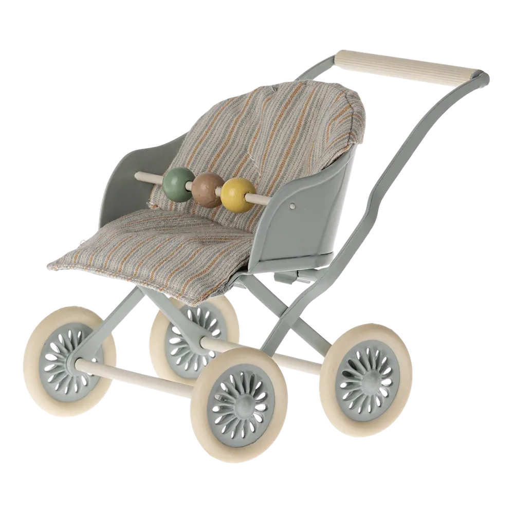 Maileg baby mouse stroller - blue 2024