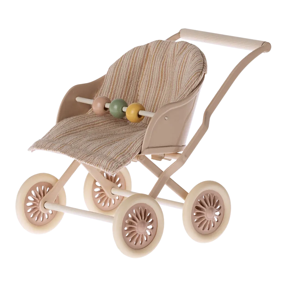 Maileg baby mouse stroller - rose 2024