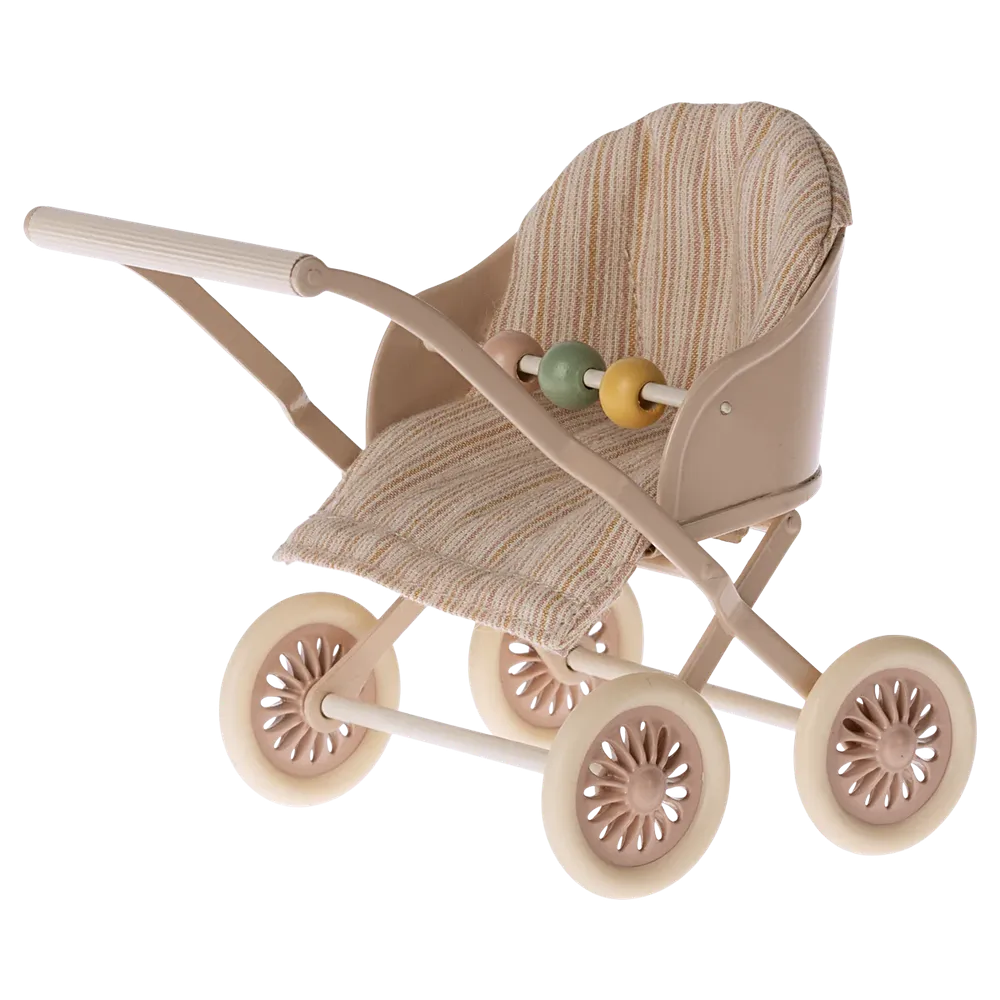 Maileg baby mouse stroller - rose 2024