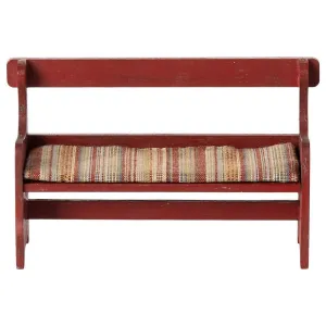 Maileg bench for mice - red