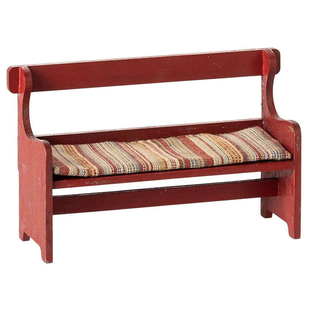 Maileg bench for mice - red