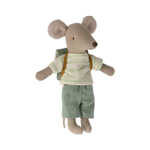 Maileg big brother tricycle mouse with bag, green outfit 2024