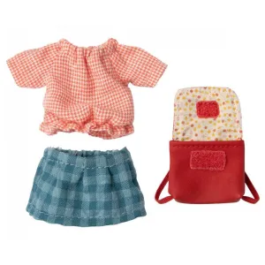 Maileg big sister clothes and bag - red