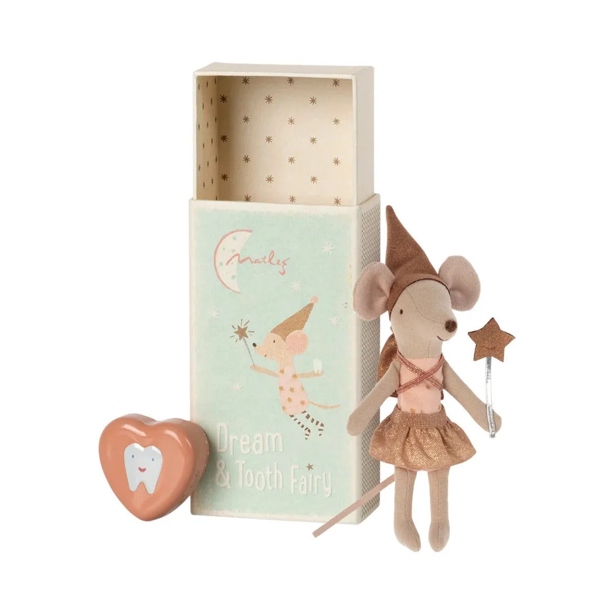 Maileg big sister tooth fairy with rose tin