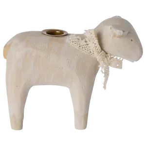 Maileg candle holder, lamb - off white