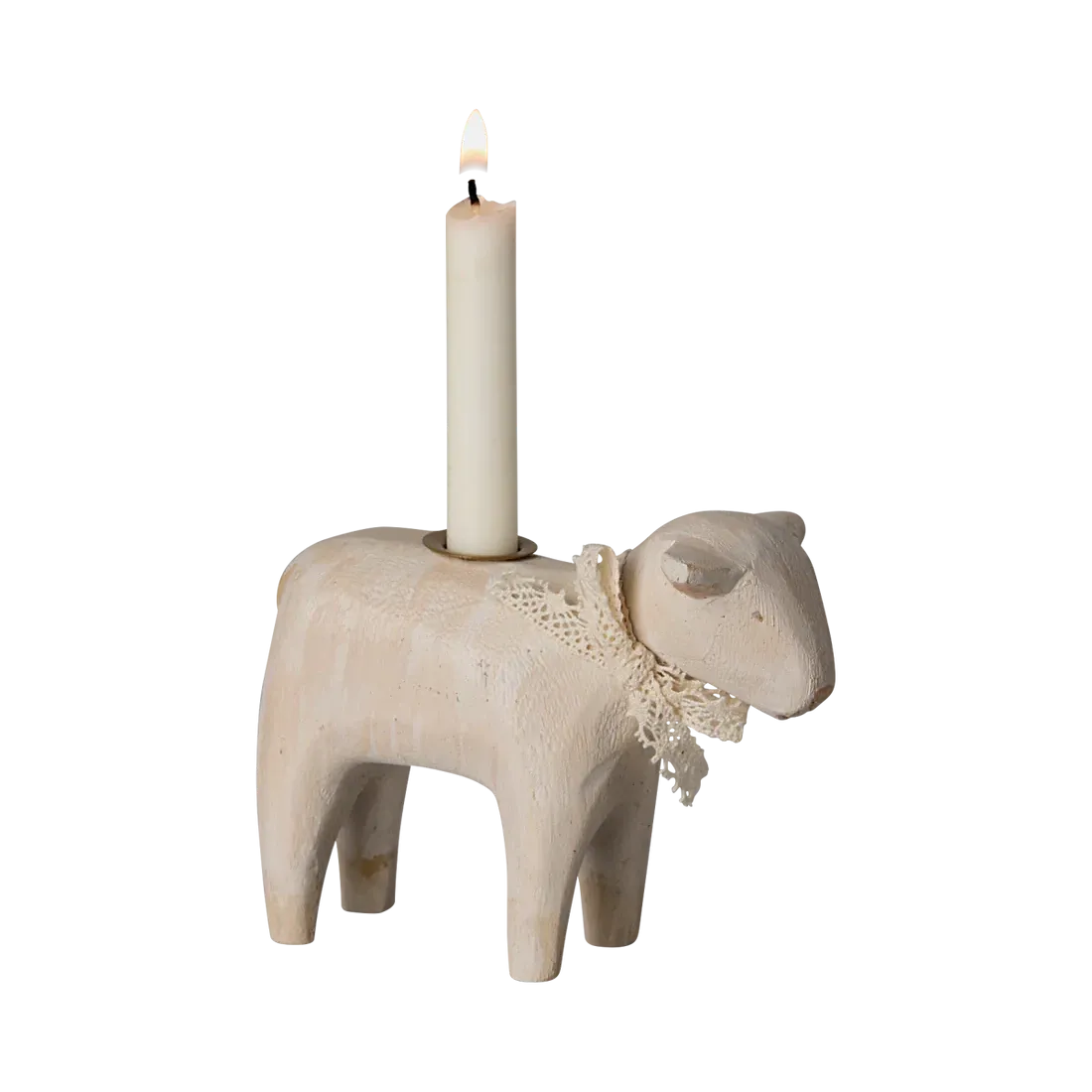 Maileg candle holder, lamb - off white