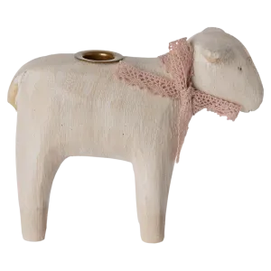 Maileg candle holder, lamb - rose