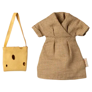 Maileg dress and bag, mum mouse