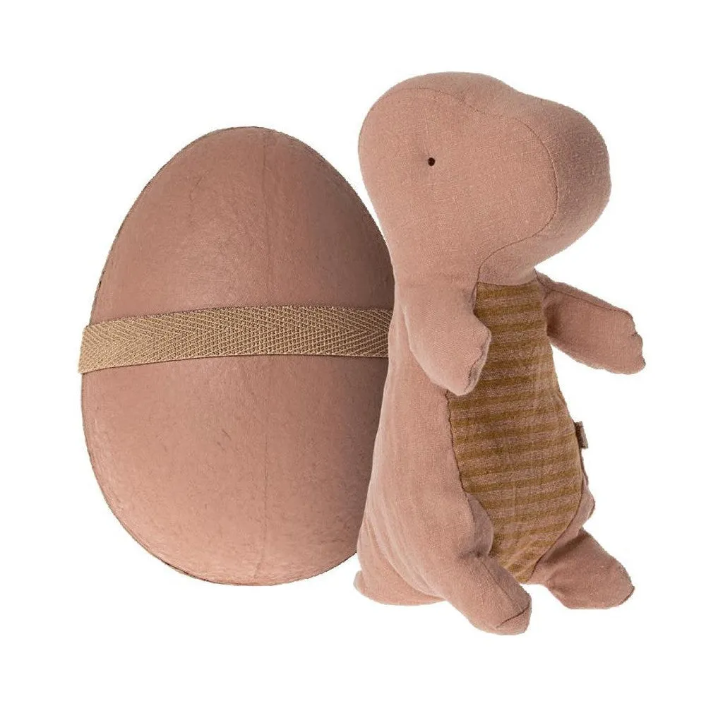 Maileg gantosaurus in egg - small, old rose