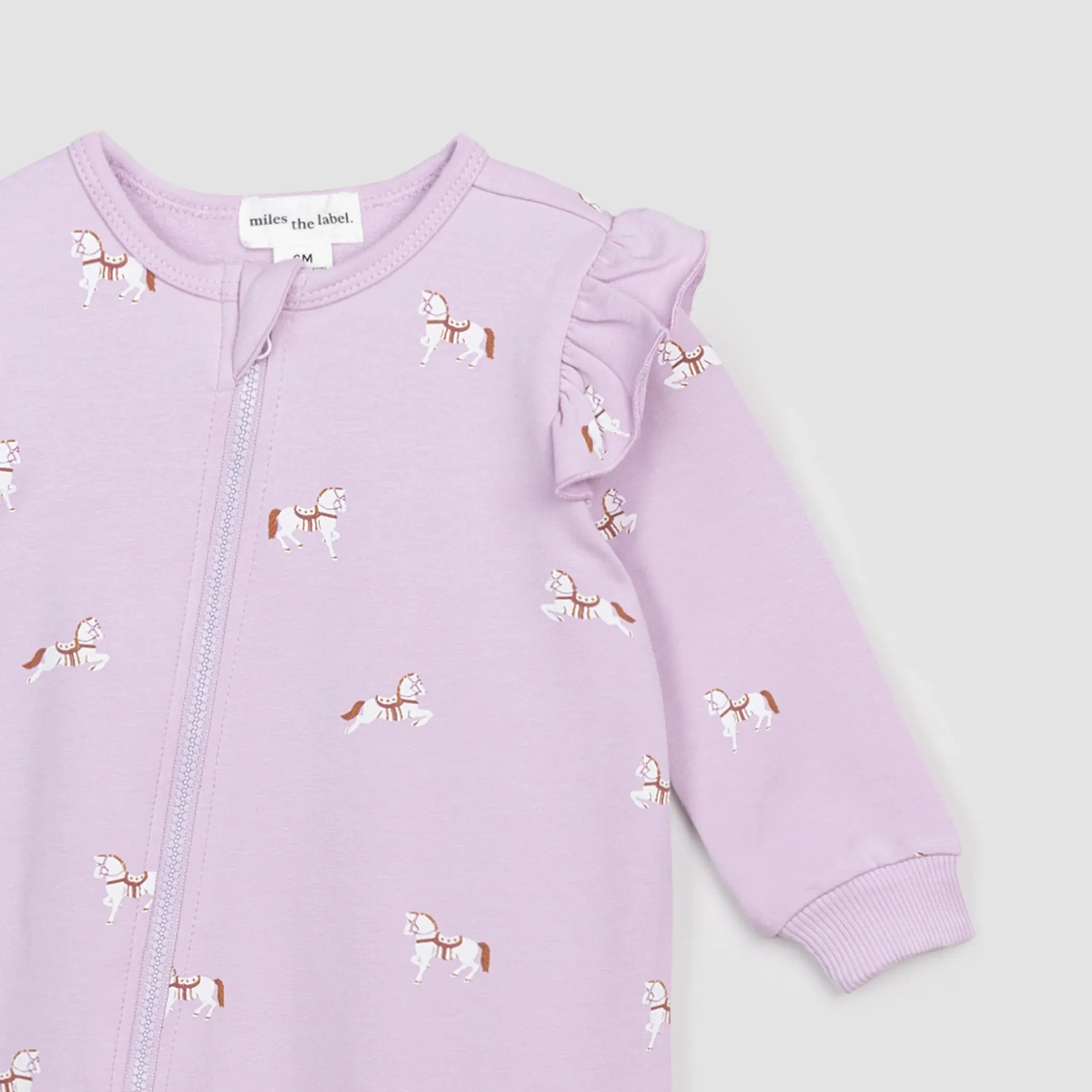 MILES THE LABEL Filly Print on Orchid Ruffled Playsuit