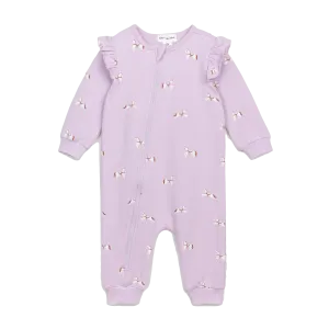 MILES THE LABEL Filly Print on Orchid Ruffled Playsuit