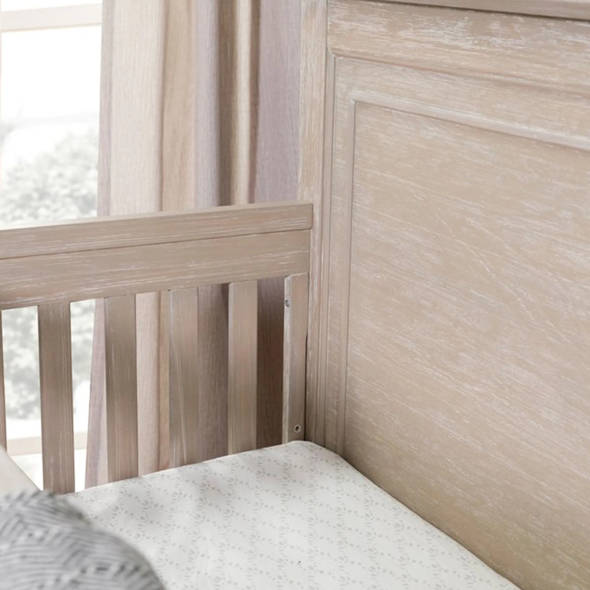 MONOGRAM by namesake Beckett Rustic 4-in-1 Convertible Flat Top Crib - Sandbar