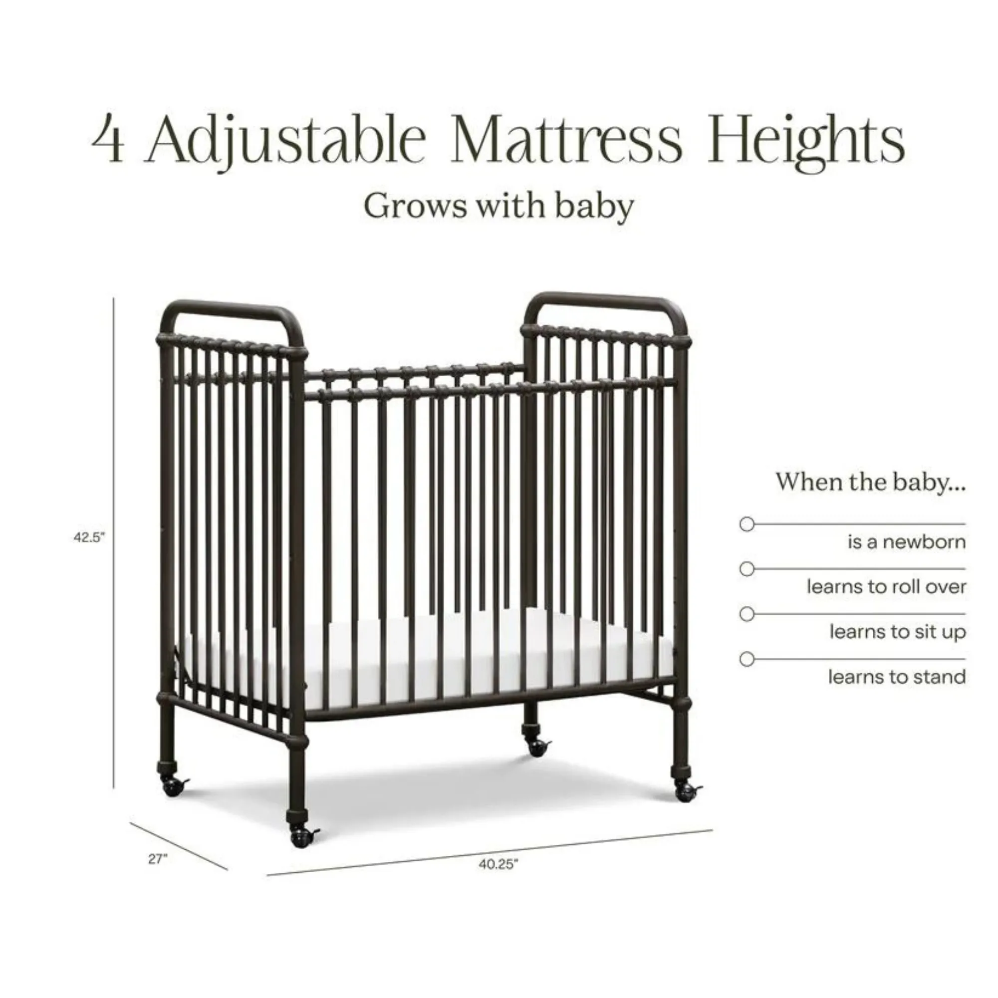 NAMESAKE Abigail 3-in-1 Convertible Mini Crib