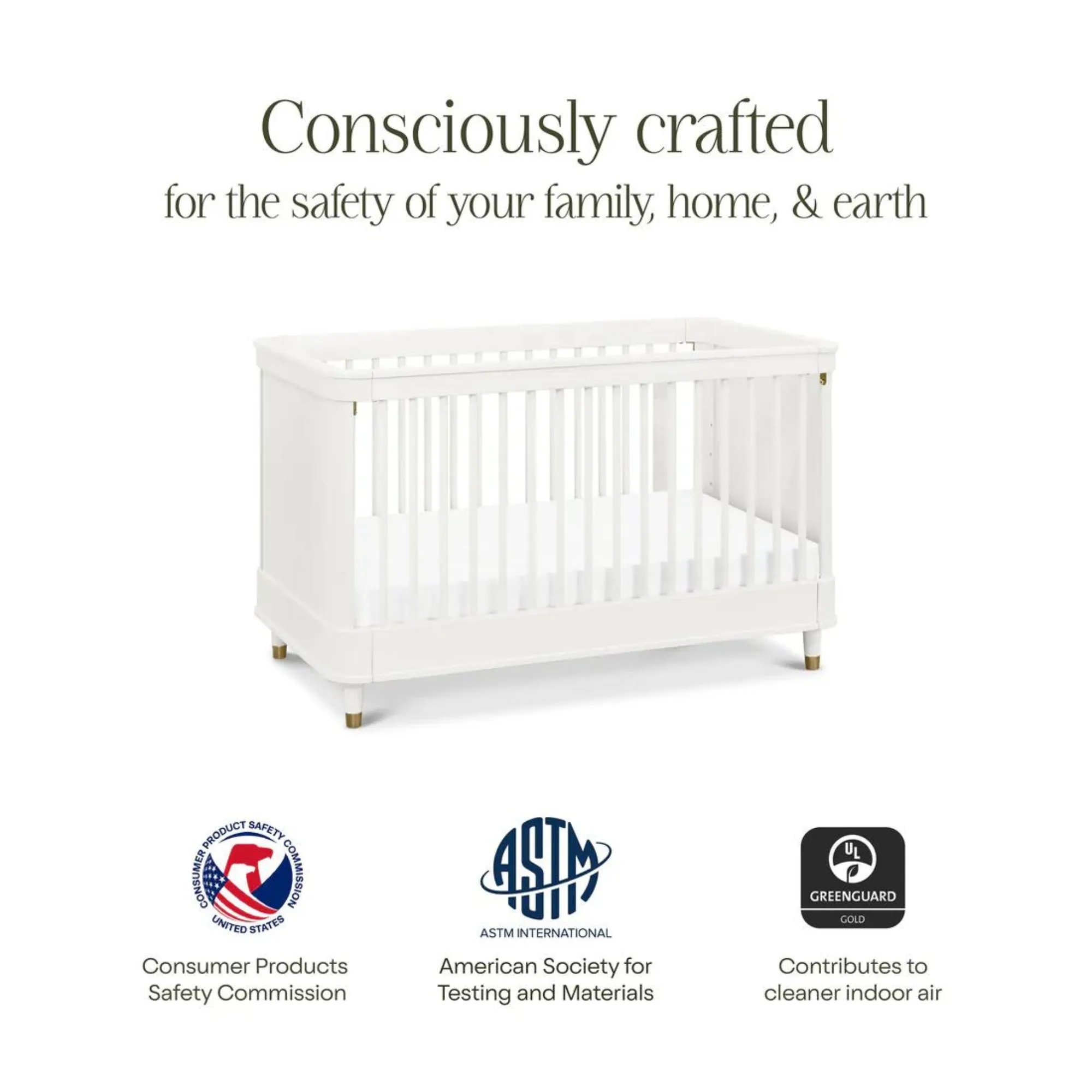 NAMESAKE Tanner 3-in-1 Convertible Crib - Warm White