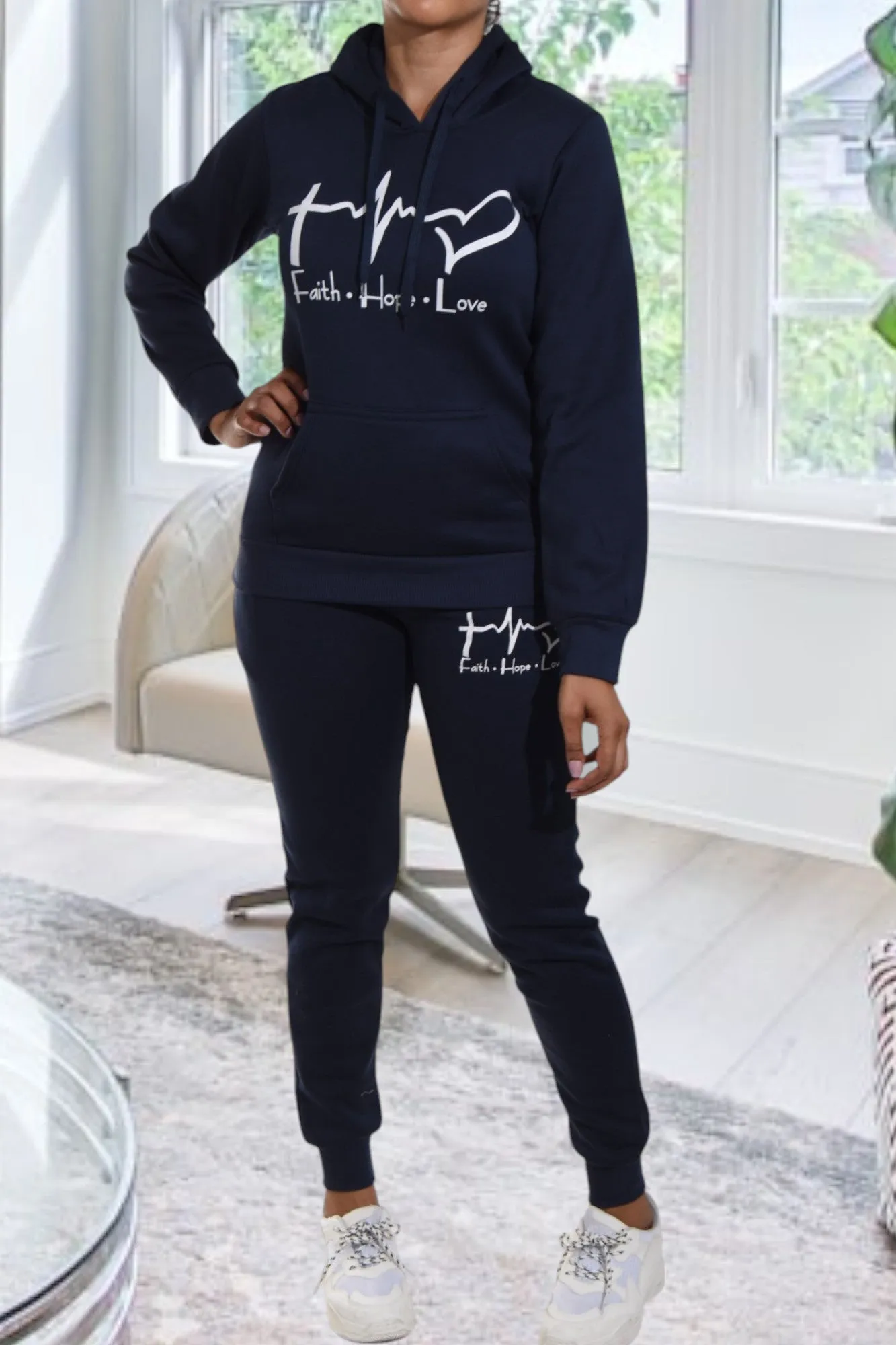 Navy Love Fleece Tracksuit