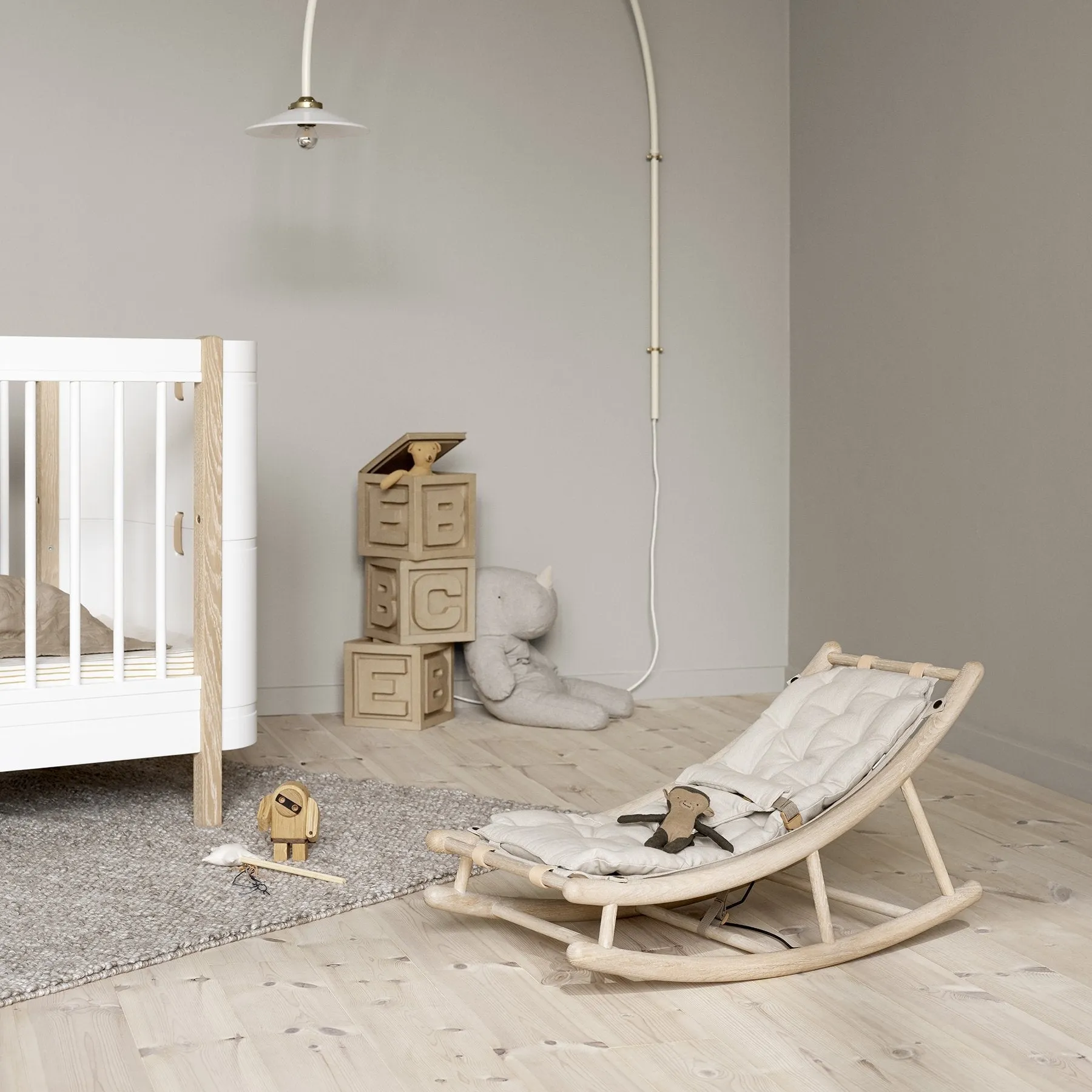 Oliver, WOOD BABY & TODDLER ROCKER, OAK