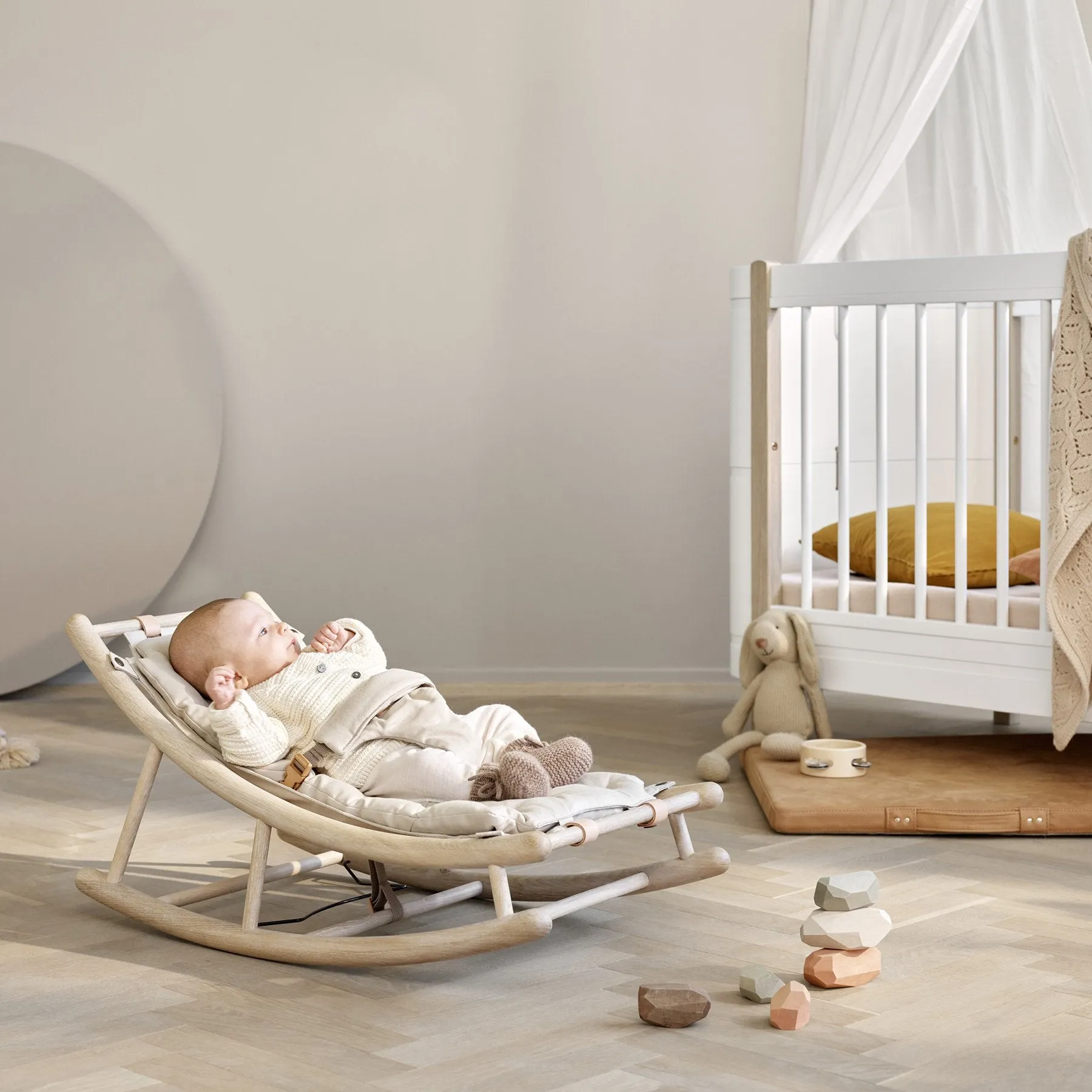 Oliver, WOOD BABY & TODDLER ROCKER, OAK