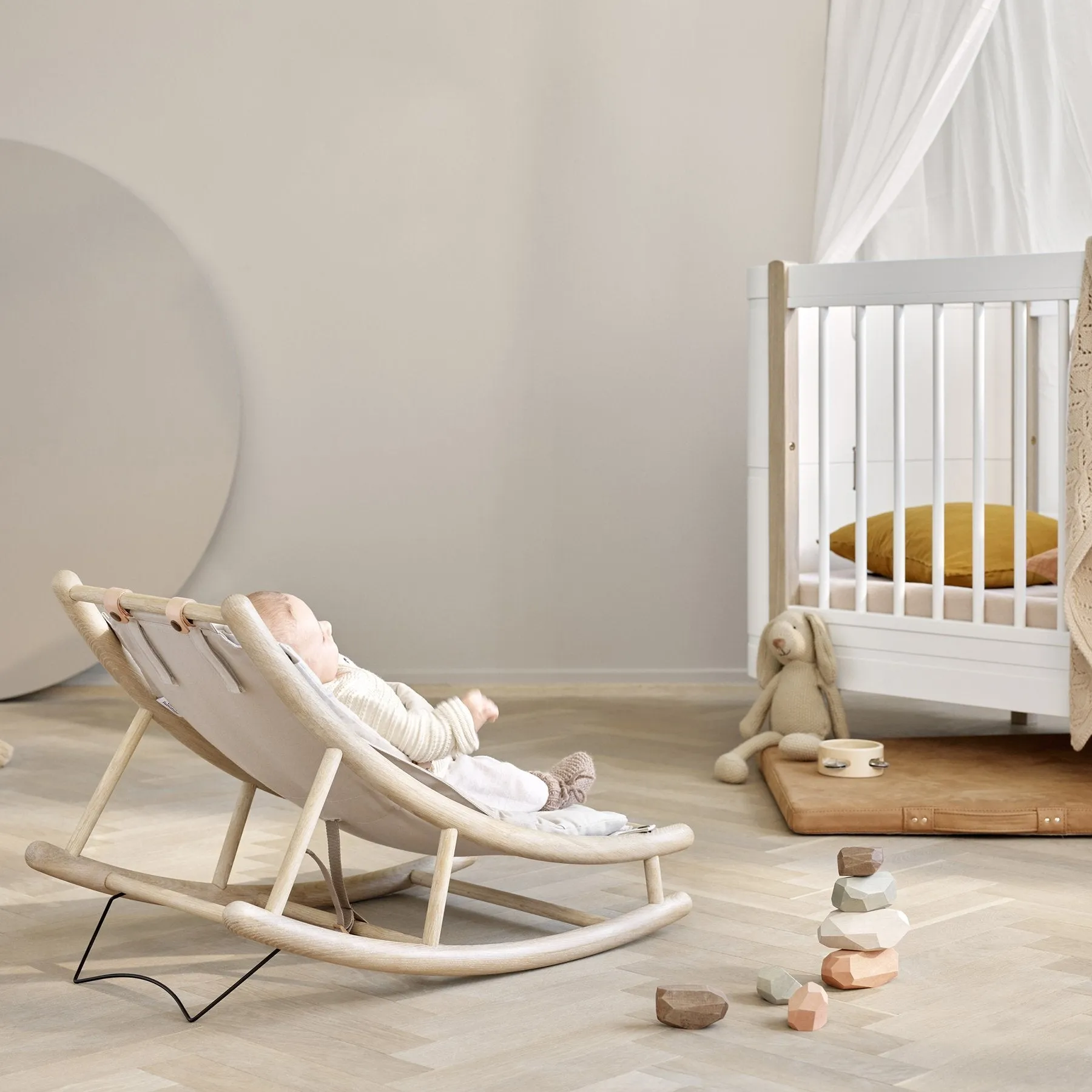Oliver, WOOD BABY & TODDLER ROCKER, OAK