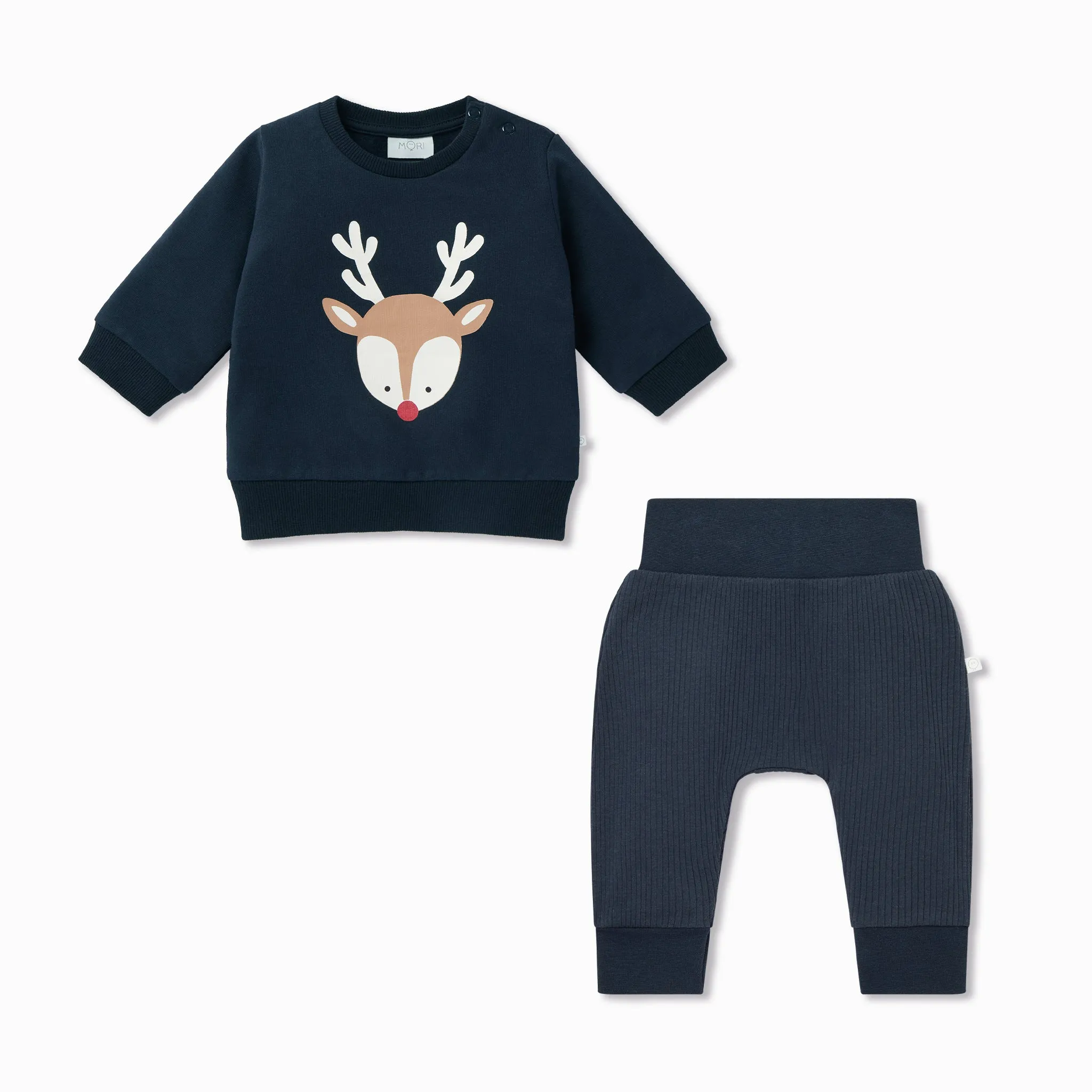 Organic Cotton Reindeer Sweatshirt & Joggers Outfit