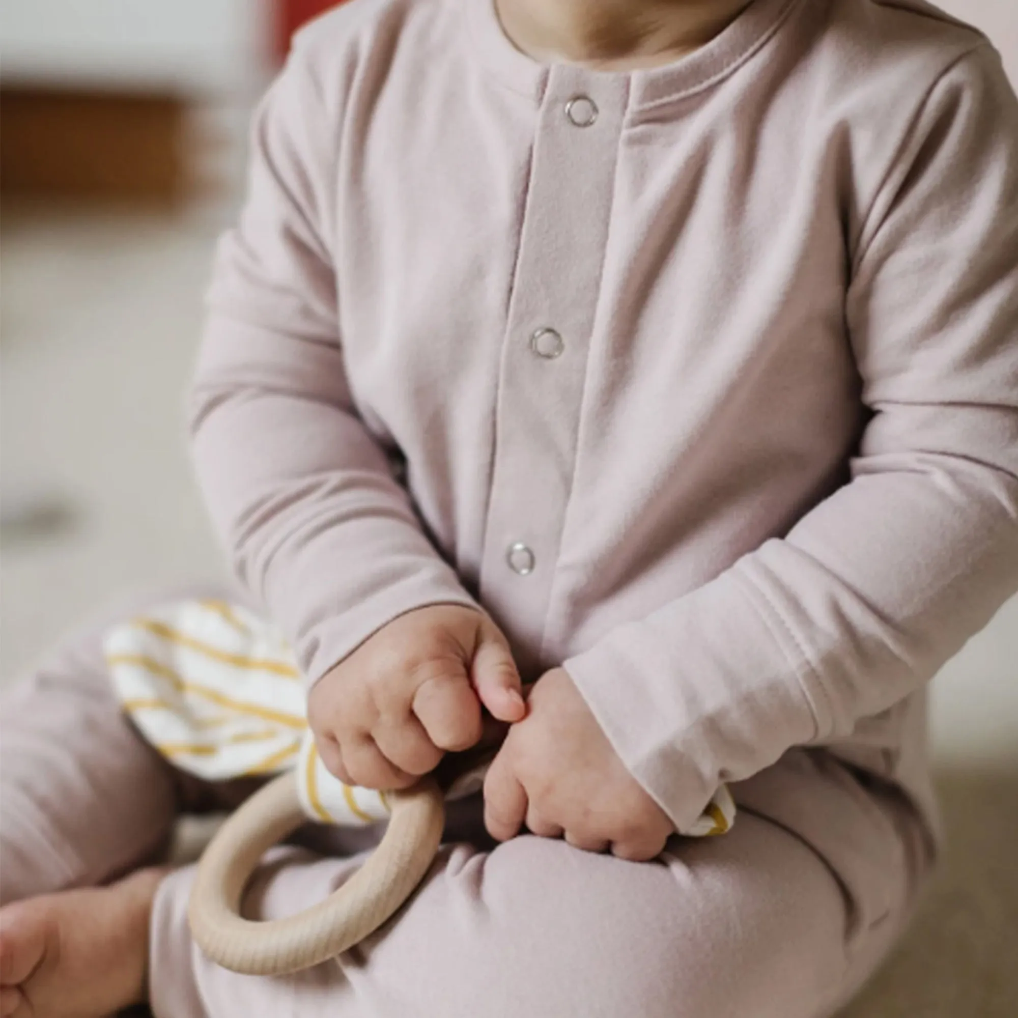PEHR Organic Cotton Essential Romper - Pale Pink