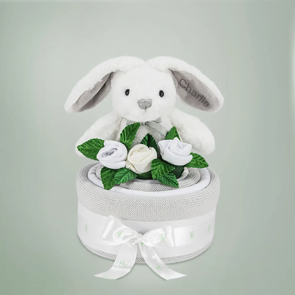 Personalised Little Grey Bunny Blanket Cake
