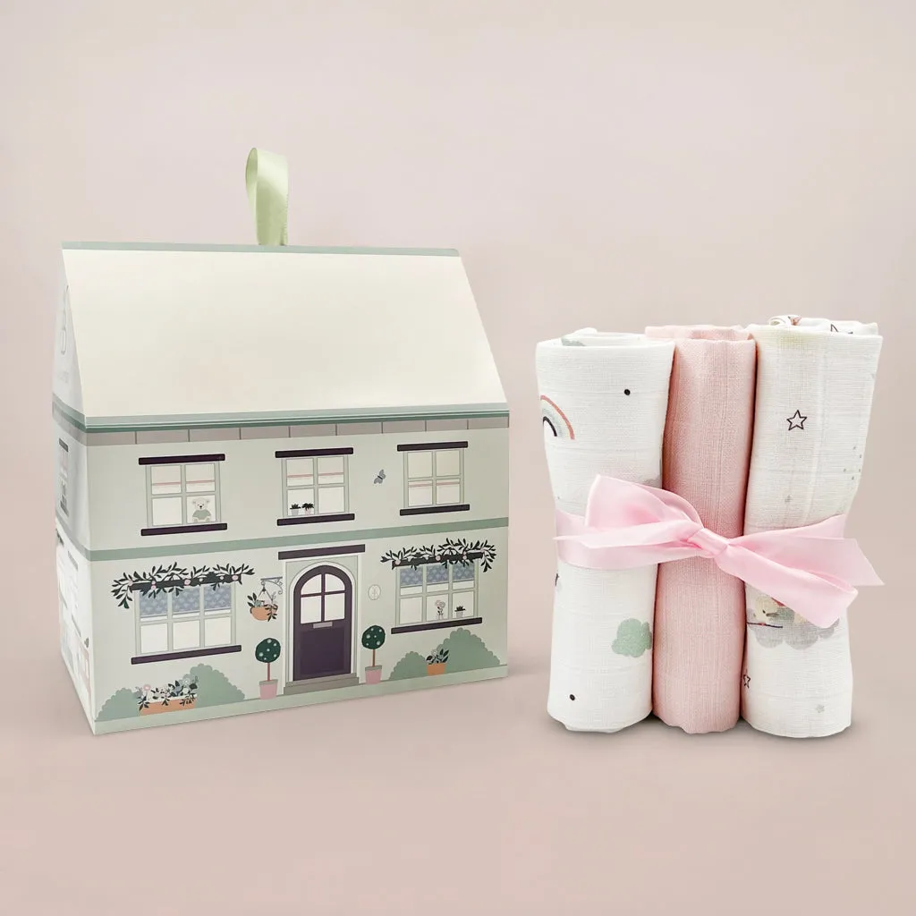 Personalised Little Love Moses Basket Baby Hamper- Pink