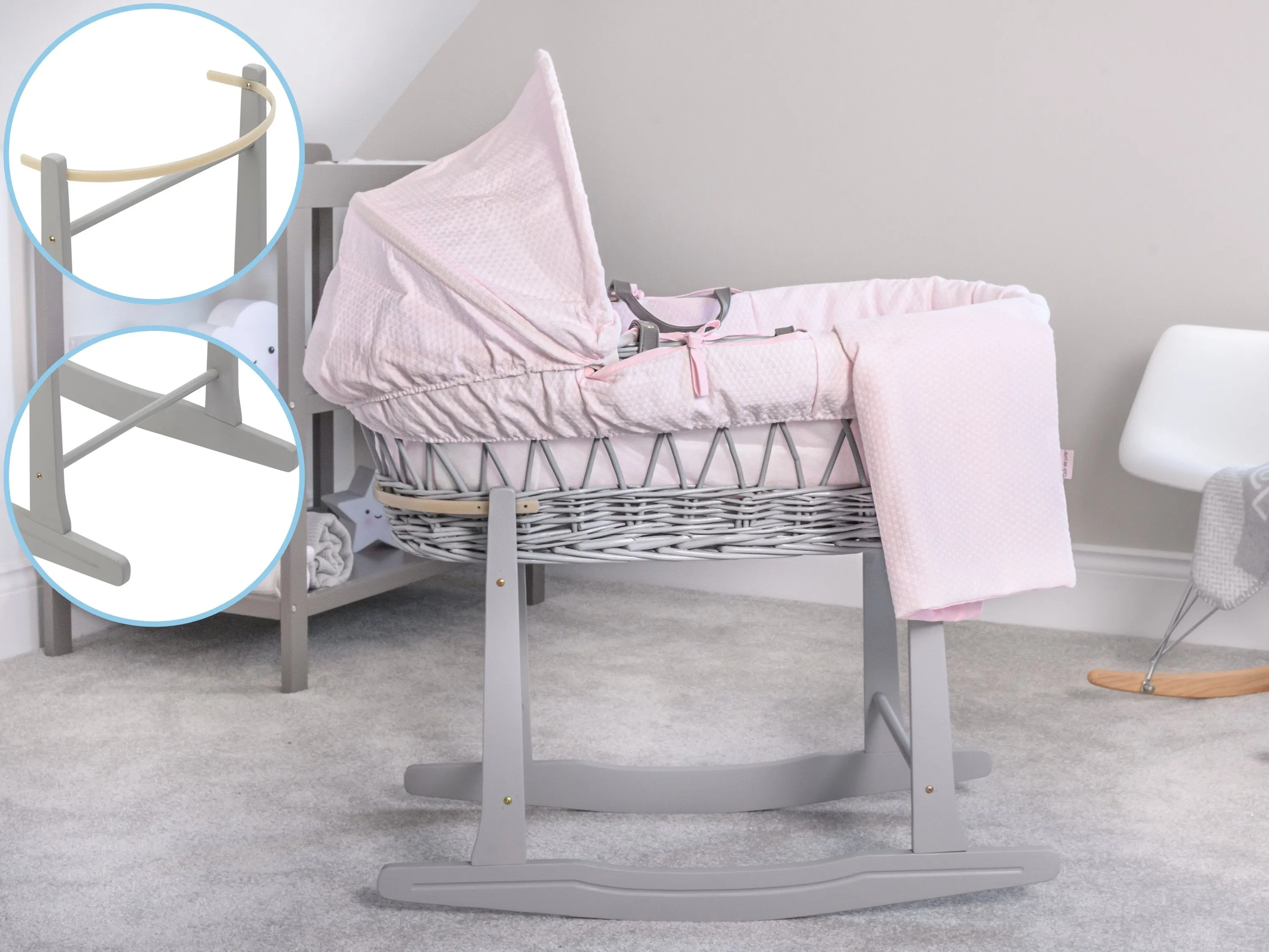 Personalised Little Love Moses Basket Baby Hamper- Pink