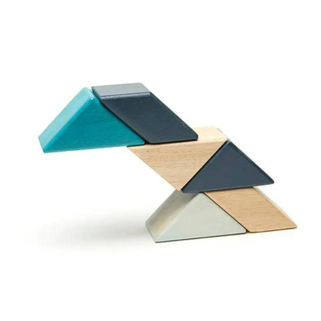 Pocket Pouch Prism Wooden Magnetic Blocks - Blues