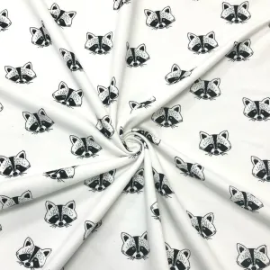 Racoons on Ivory Organic Sweatshirt Fabric