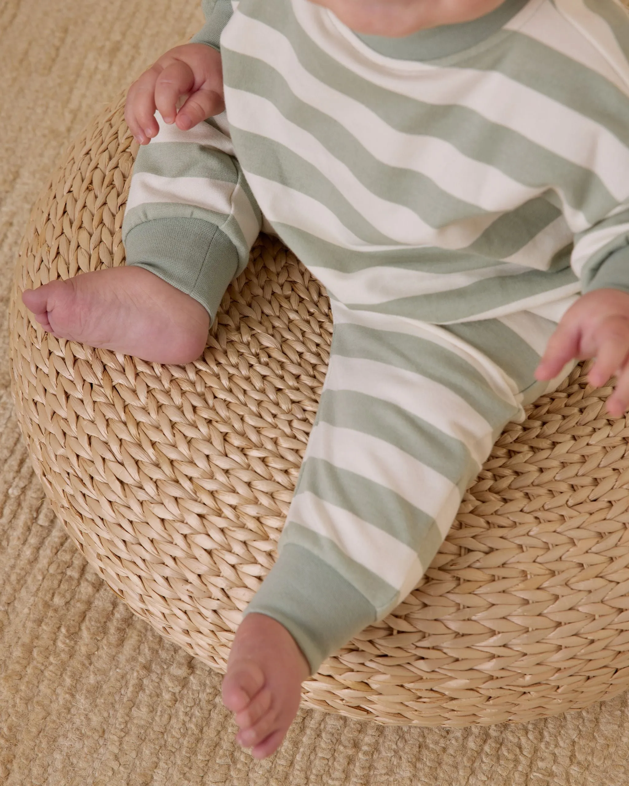 Relaxed Sweatpants Sage Stripe