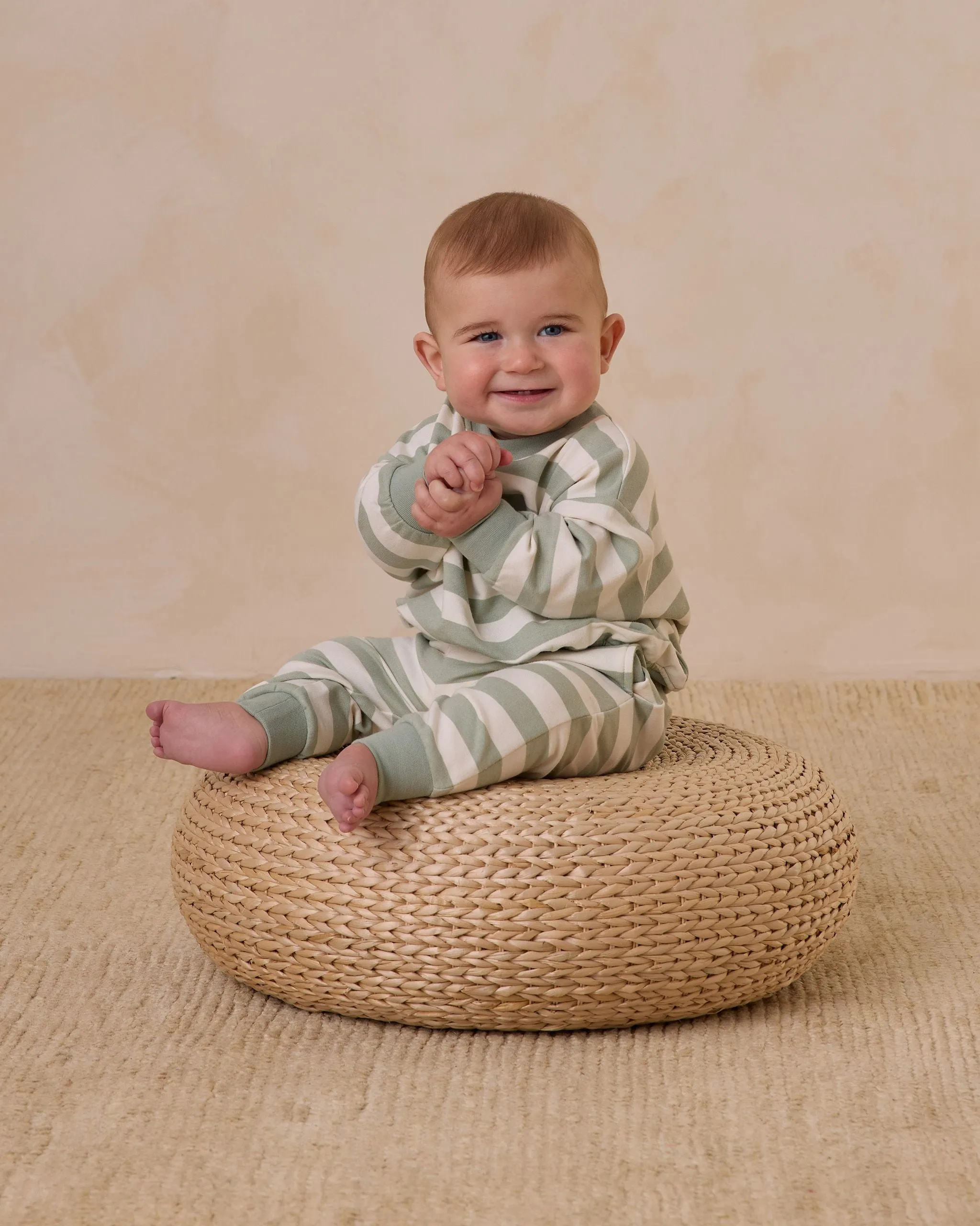 Relaxed Sweatshirt Sage Stripe