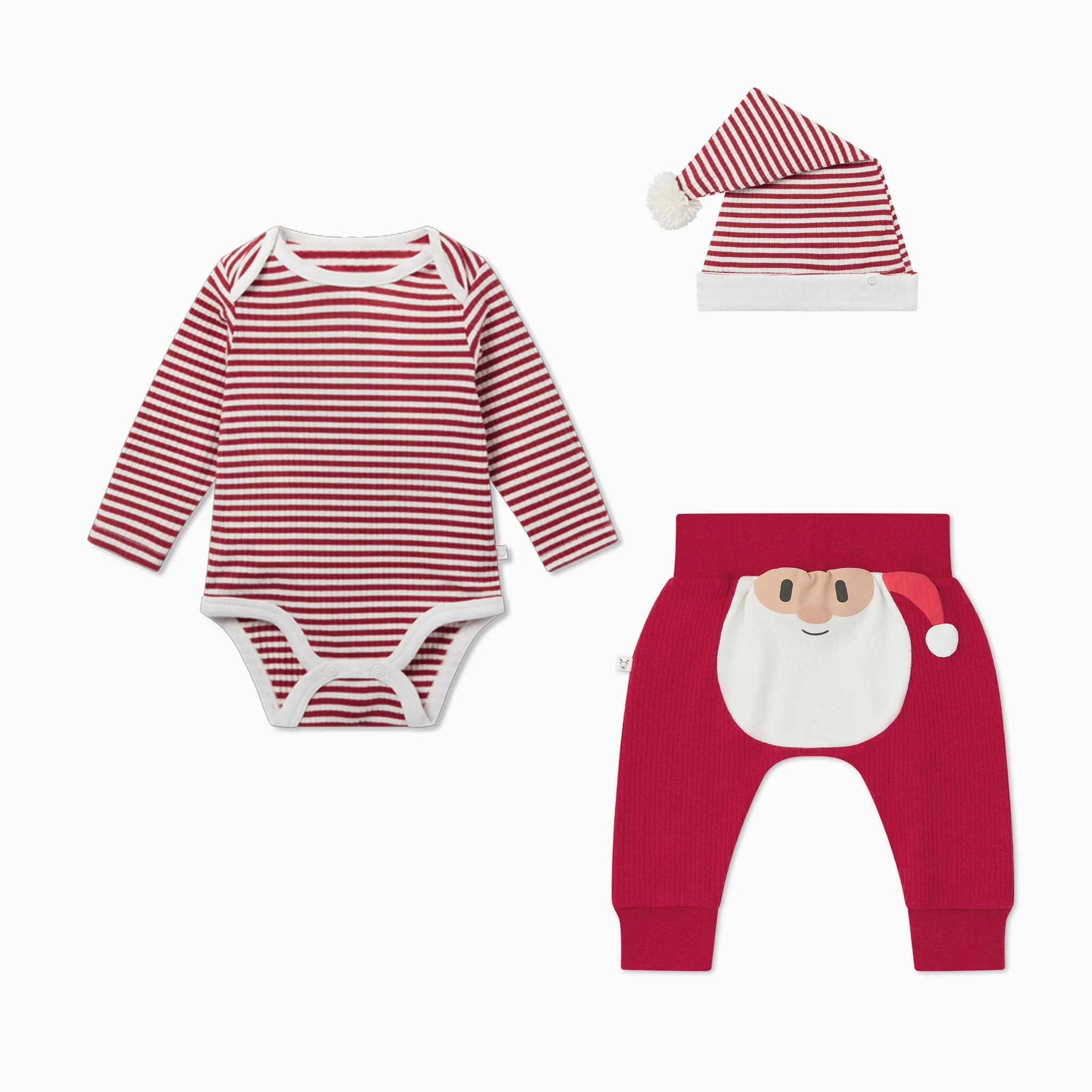 Ruby Striped Bodysuit, Santa Joggers & Elf Hat
